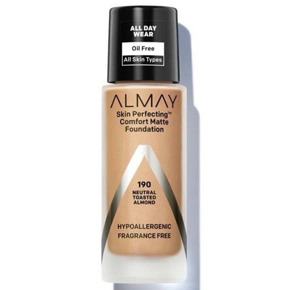 190 Almay Skin Perfecting Comfort Matte Foundation Hypoallergenic Neutral Toaste